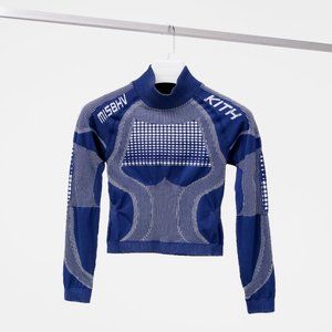 Kith x MISBHV Blue Active Long Sleeve Crop Top